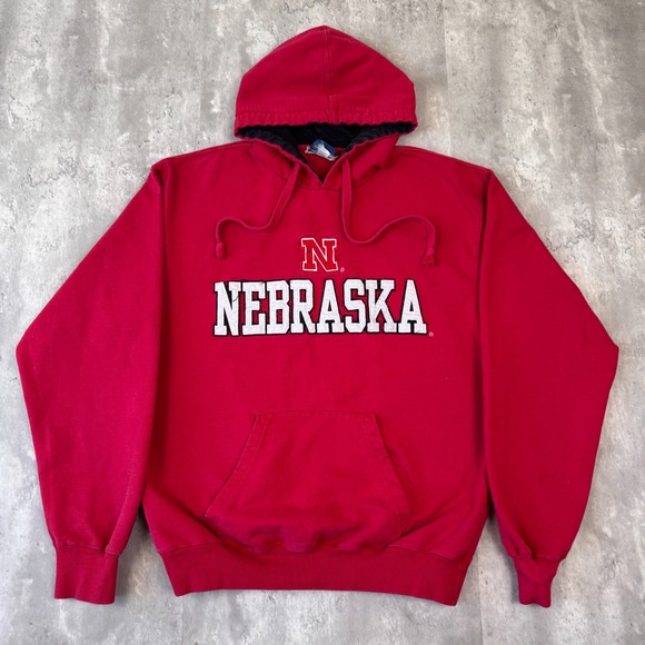 Ovb Other - Vintage Nebraska Cornhuskers Hoodie Mens M Red Spellout College NCAA OVB 90s